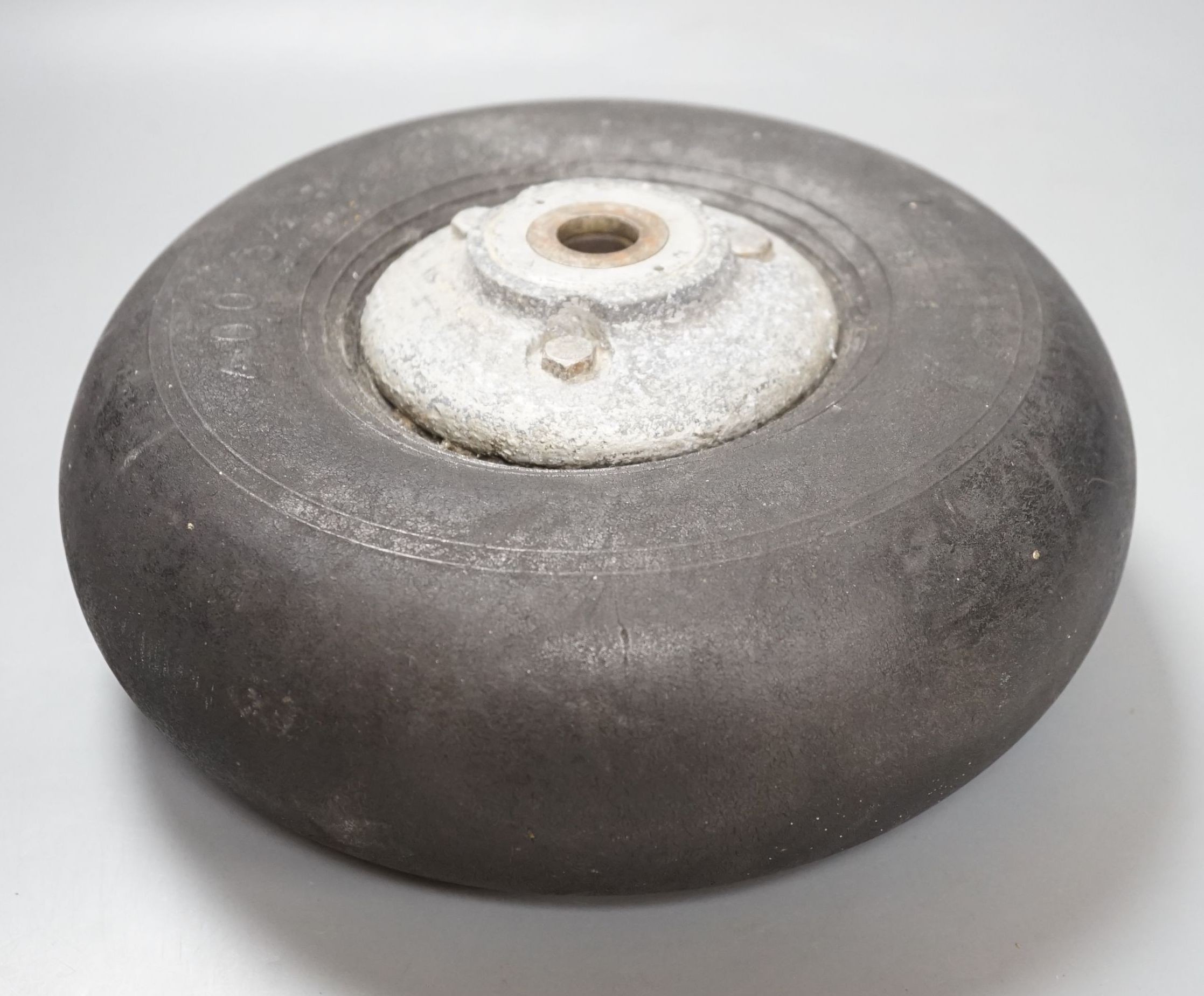 Hawker hurricane MKI or Percival Proctor tail wheel, inflated, 26cms diameter.